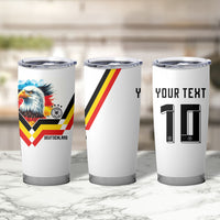 Custom Germany National Football Tumbler Cup Deutschland Eagle Watercolor Splash Geometric Flag Stripe Pattern Art