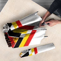 Germany National Football Umbrella Deutschland Eagle Watercolor Splash Geometric Flag Stripe Pattern Art