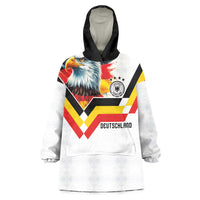 Custom Germany National Football Wearable Blanket Hoodie Deutschland Eagle Watercolor Splash Geometric Flag Stripe Pattern Art