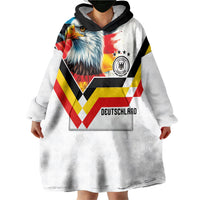 Custom Germany National Football Wearable Blanket Hoodie Deutschland Eagle Watercolor Splash Geometric Flag Stripe Pattern Art