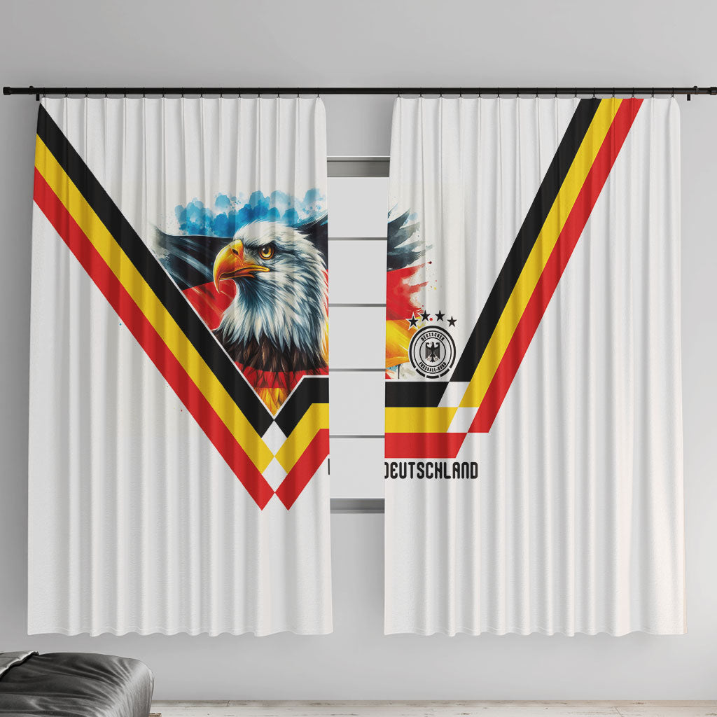 Germany National Football Window Curtain Deutschland Eagle Watercolor Splash Geometric Flag Stripe Pattern Art