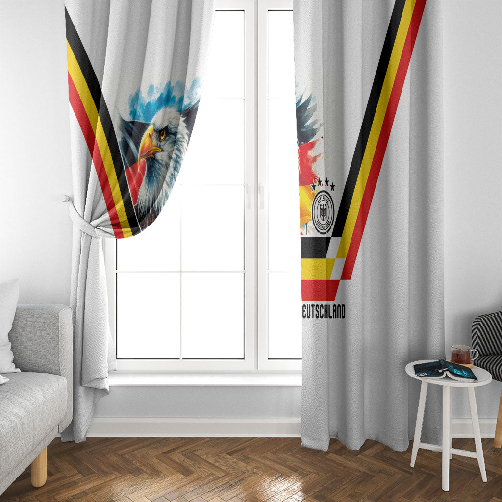 Germany National Football Window Curtain Deutschland Eagle Watercolor Splash Geometric Flag Stripe Pattern Art