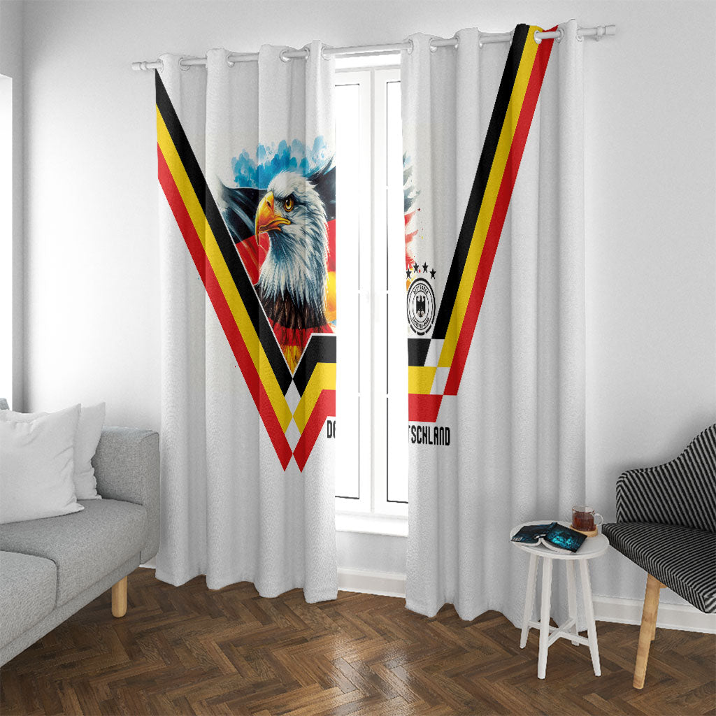 Germany National Football Window Curtain Deutschland Eagle Watercolor Splash Geometric Flag Stripe Pattern Art