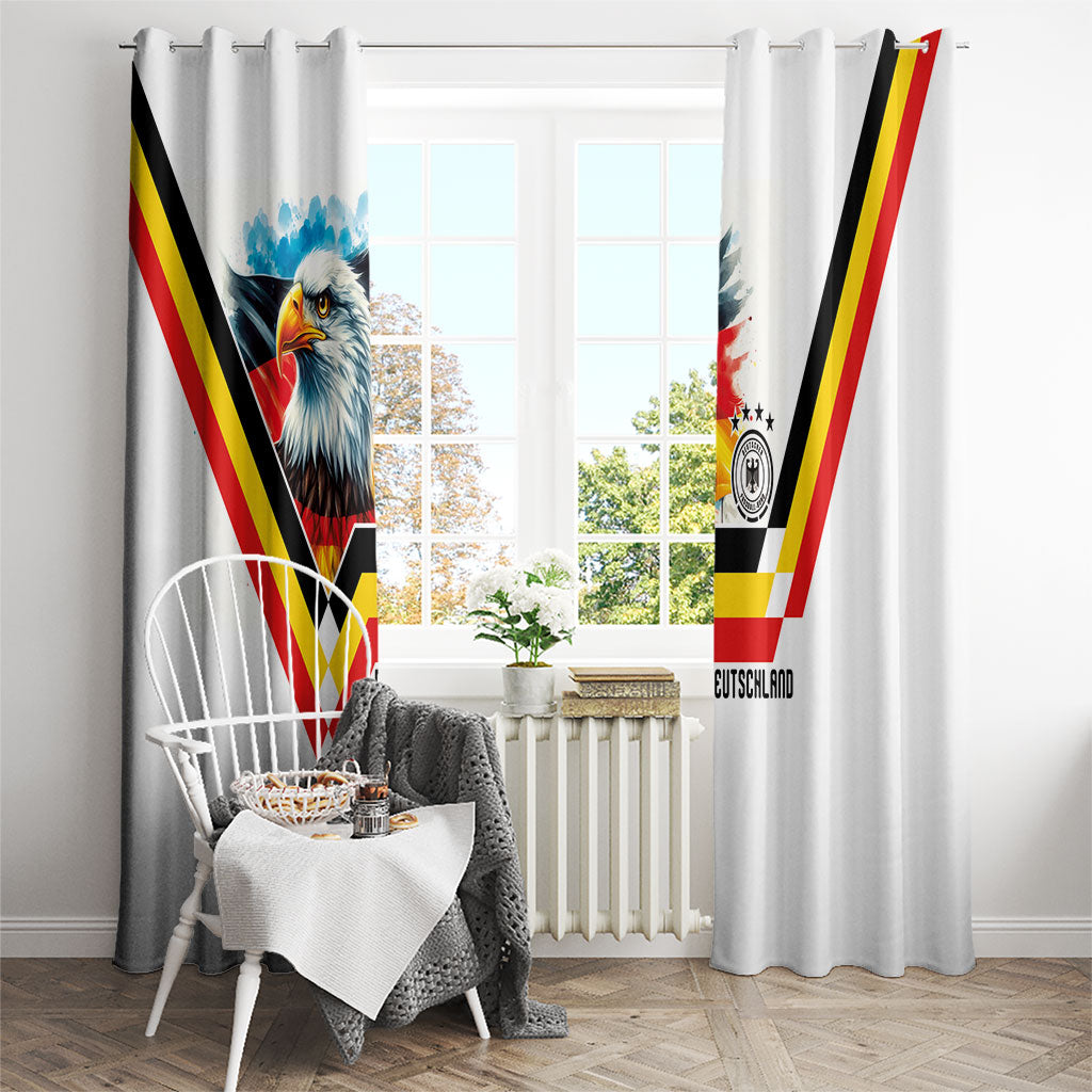 Germany National Football Window Curtain Deutschland Eagle Watercolor Splash Geometric Flag Stripe Pattern Art