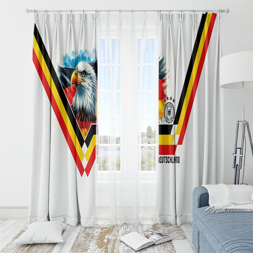 Germany National Football Window Curtain Deutschland Eagle Watercolor Splash Geometric Flag Stripe Pattern Art