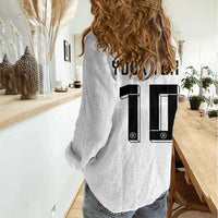 Custom Germany National Football Women Casual Shirt Deutschland Eagle Watercolor Splash Geometric Flag Stripe Pattern Art