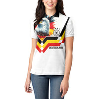 Custom Germany National Football Women Polo Shirt Deutschland Eagle Watercolor Splash Geometric Flag Stripe Pattern Art