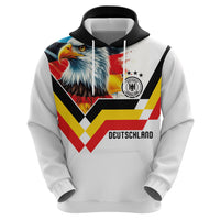 Custom Germany National Football Zip Hoodie Deutschland Eagle Watercolor Splash Geometric Flag Stripe Pattern Art