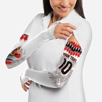 Custom Austria National Football Arm Sleeves Argyle Diamond Pattern with Eagle Watercolor Paint Splash Graphic Art