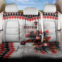 Austria National Football Back Car Seat Cover Argyle Diamond Pattern with Eagle Watercolor Paint Splash Graphic Art