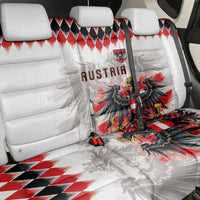 Austria National Football Back Car Seat Cover Argyle Diamond Pattern with Eagle Watercolor Paint Splash Graphic Art
