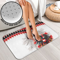 Austria National Football Bathroom Set Argyle Diamond Pattern with Eagle Watercolor Paint Splash Graphic Art
