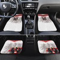 Custom Austria National Football Car Mats Argyle Diamond Pattern with Eagle Watercolor Paint Splash Graphic Art