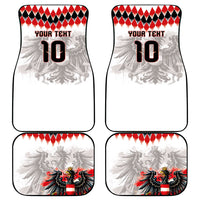 Custom Austria National Football Car Mats Argyle Diamond Pattern with Eagle Watercolor Paint Splash Graphic Art