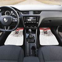Custom Austria National Football Car Mats Argyle Diamond Pattern with Eagle Watercolor Paint Splash Graphic Art