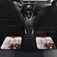 Custom Austria National Football Car Mats Argyle Diamond Pattern with Eagle Watercolor Paint Splash Graphic Art