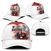 Austria National Football Classic Cap Argyle Diamond Pattern with Eagle Watercolor Paint Splash Graphic Art