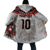 Custom Austria National Football Cloak Argyle Diamond Pattern with Eagle Watercolor Paint Splash Graphic Art