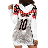 Custom Austria National Football Hoodie Dress Argyle Diamond Pattern with Eagle Watercolor Paint Splash Graphic Art