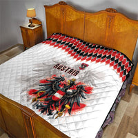 Austria National Football Quilt Argyle Diamond Pattern with Eagle Watercolor Paint Splash Graphic Art