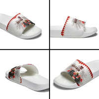 Austria National Football Slide Sandals Argyle Diamond Pattern with Eagle Watercolor Paint Splash Graphic Art
