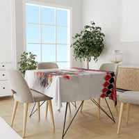Austria National Football Tablecloth Argyle Diamond Pattern with Eagle Watercolor Paint Splash Graphic Art