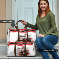 Austria National Football Travel Bag Argyle Diamond Pattern with Eagle Watercolor Paint Splash Graphic Art