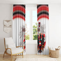 Austria National Football Window Curtain Argyle Diamond Pattern with Eagle Watercolor Paint Splash Graphic Art