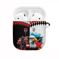 Austria and Germany National Football AirPods Case Split Half Diamond Argyle with Eagles Watercolor Paint Splash Art