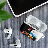 Austria and Germany National Football AirPods Case Split Half Diamond Argyle with Eagles Watercolor Paint Splash Art