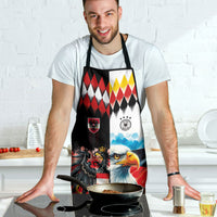 Austria and Germany National Football Apron Split Half Diamond Argyle with Eagles Watercolor Paint Splash Art