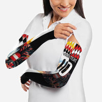 Custom Austria and Germany National Football Arm Sleeves Split Half Diamond Argyle with Eagles Watercolor Paint Splash Art