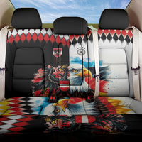 Austria and Germany National Football Back Car Seat Cover Split Half Diamond Argyle with Eagles Watercolor Paint Splash Art