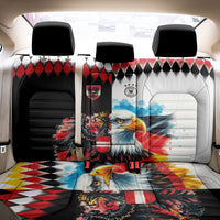 Austria and Germany National Football Back Car Seat Cover Split Half Diamond Argyle with Eagles Watercolor Paint Splash Art