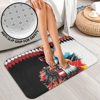 Austria and Germany National Football Bathroom Set Split Half Diamond Argyle with Eagles Watercolor Paint Splash Art
