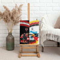 Austria and Germany National Football Canvas Wall Art Split Half Diamond Argyle with Eagles Watercolor Paint Splash Art