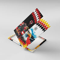 Austria and Germany National Football Canvas Wall Art Split Half Diamond Argyle with Eagles Watercolor Paint Splash Art