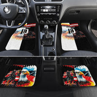 Custom Austria and Germany National Football Car Mats Split Half Diamond Argyle with Eagles Watercolor Paint Splash Art