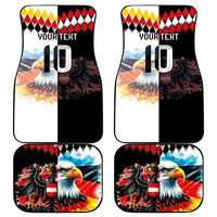 Custom Austria and Germany National Football Car Mats Split Half Diamond Argyle with Eagles Watercolor Paint Splash Art