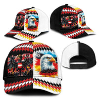 Austria and Germany National Football Classic Cap Split Half Diamond Argyle with Eagles Watercolor Paint Splash Art