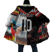 Custom Austria and Germany National Football Cloak Split Half Diamond Argyle with Eagles Watercolor Paint Splash Art