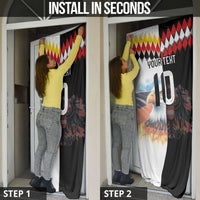 Custom Austria and Germany National Football Door Cover Split Half Diamond Argyle with Eagles Watercolor Paint Splash Art