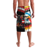 Custom Austria and Germany National Football Lavalava Split Half Diamond Argyle with Eagles Watercolor Paint Splash Art