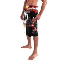 Custom Austria and Germany National Football Lavalava Split Half Diamond Argyle with Eagles Watercolor Paint Splash Art