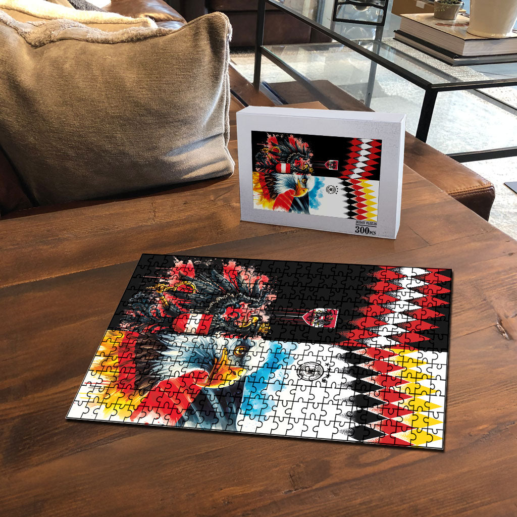 Austria and Germany National Football Puzzle Split Half Diamond Argyle with Eagles Watercolor Paint Splash Art