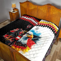 Austria and Germany National Football Quilt Split Half Diamond Argyle with Eagles Watercolor Paint Splash Art