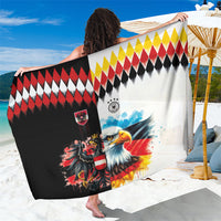 Austria and Germany National Football Sarong Split Half Diamond Argyle with Eagles Watercolor Paint Splash Art