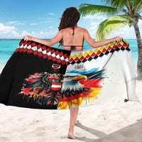 Austria and Germany National Football Sarong Split Half Diamond Argyle with Eagles Watercolor Paint Splash Art