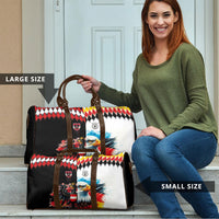 Austria and Germany National Football Travel Bag Split Half Diamond Argyle with Eagles Watercolor Paint Splash Art