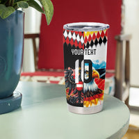 Custom Austria and Germany National Football Tumbler Cup Split Half Diamond Argyle with Eagles Watercolor Paint Splash Art